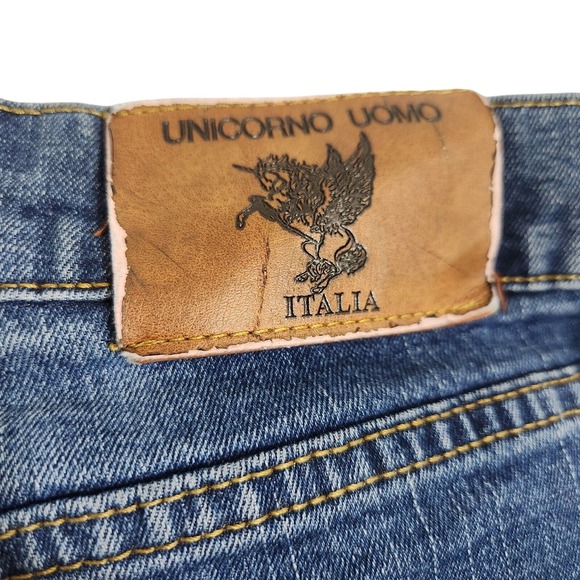 Unicorno‎ Uomo Italia Jeans Men's 38x30 Blue Denim Straight Leg Made in Italy - Picture 8 of 13